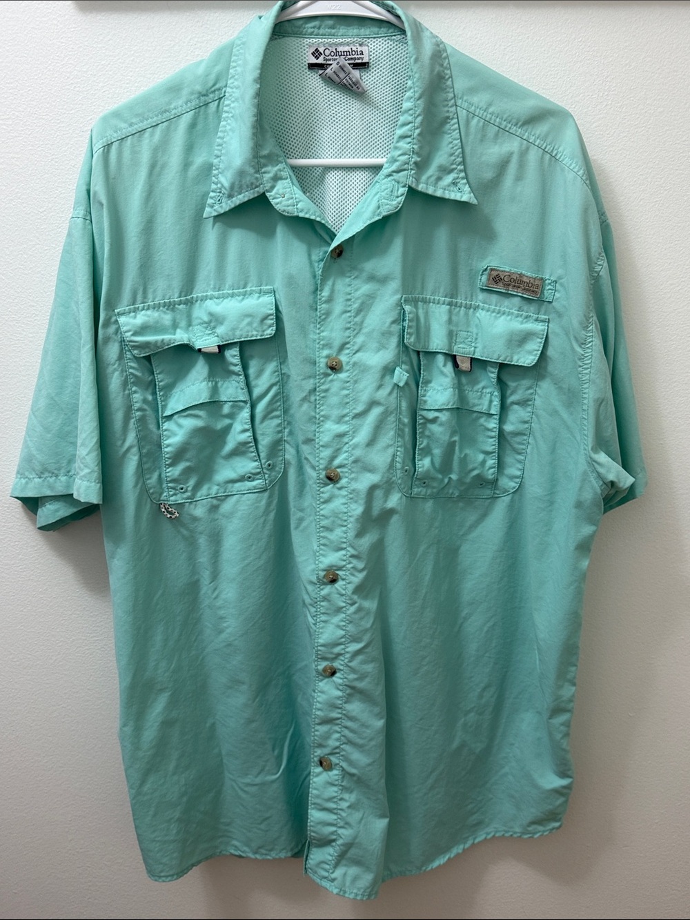 Columbia Men’s Short-Sleeve Fishing Shirt - Mint